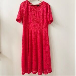 Red Lace Cocktail Party Dress Soft Size 2XL